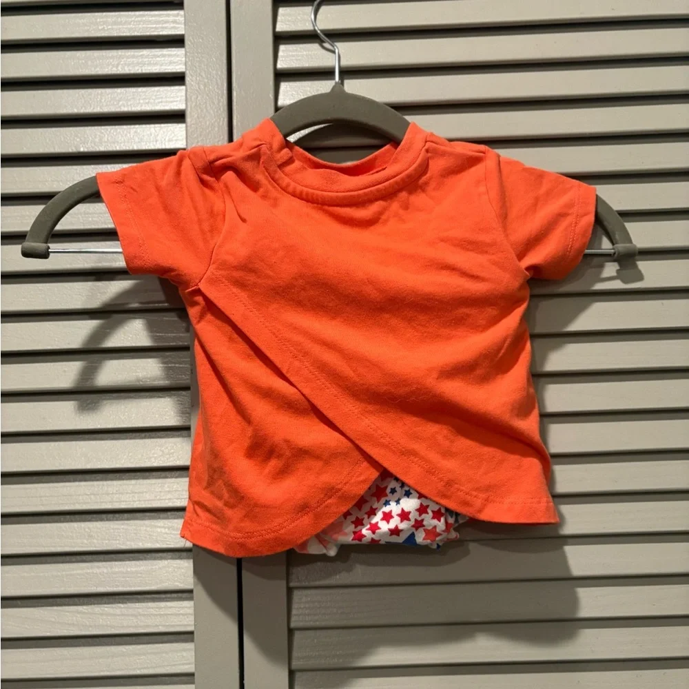 Cat & Jack Orange and Multicolor Diaper Cover Set